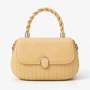 cream color pu leather office & casual handbag for women