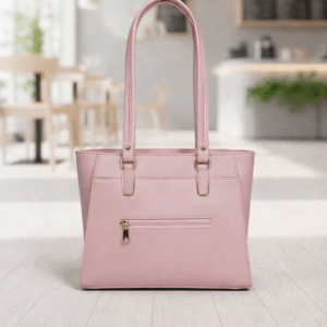 pink classic lightweight pu tote handbag for daily, office, use