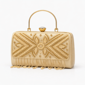 golden / beige tone ladies pu rexine handbag