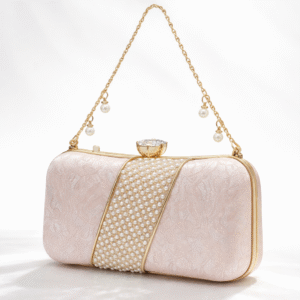 clutch chain ivory women’s stylish pu or rexine handbag