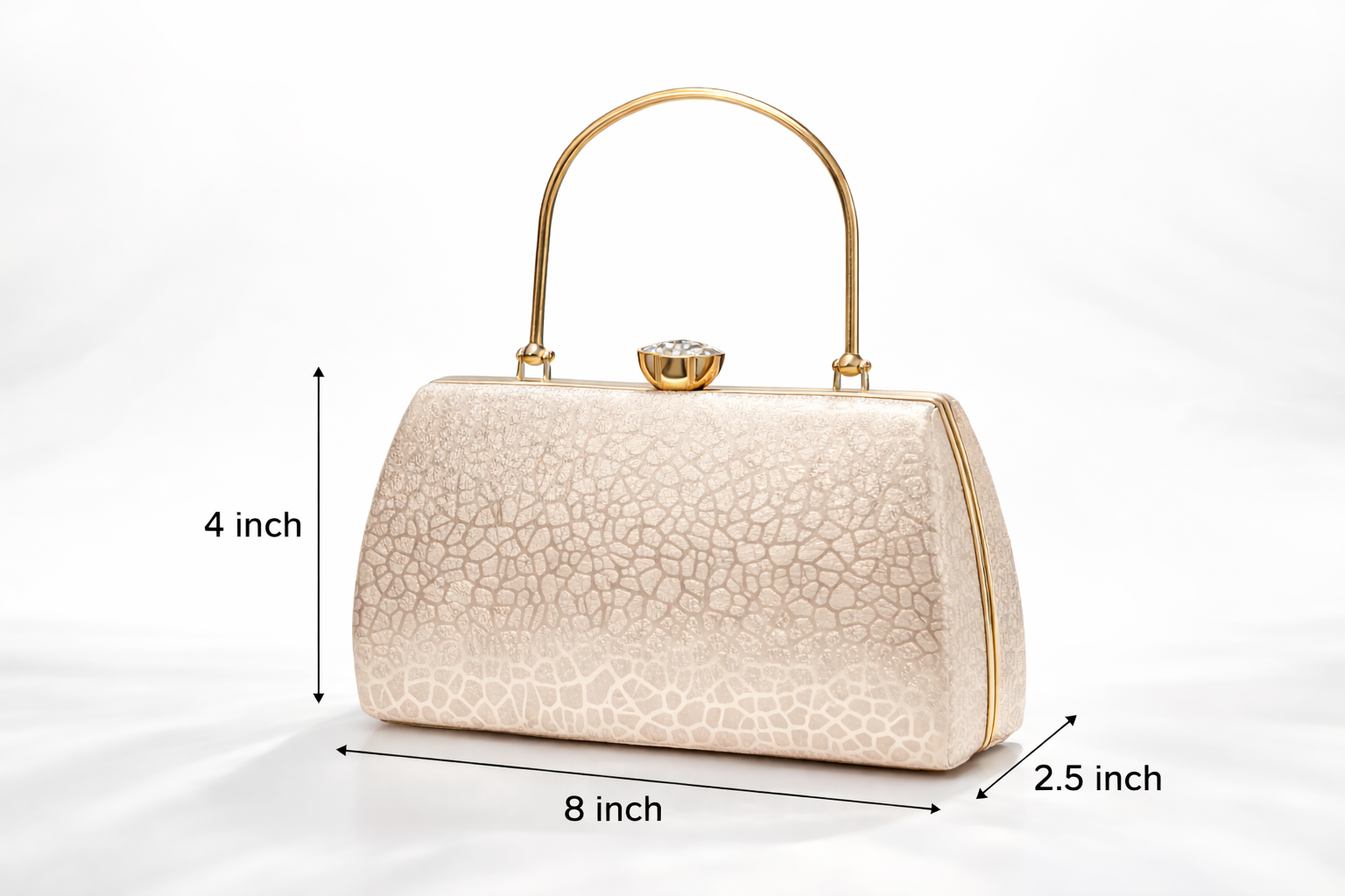 cream color clutch gold handle premium look pu leather handbag for women cream color clutch gold handle premium look pu leather handbag for women