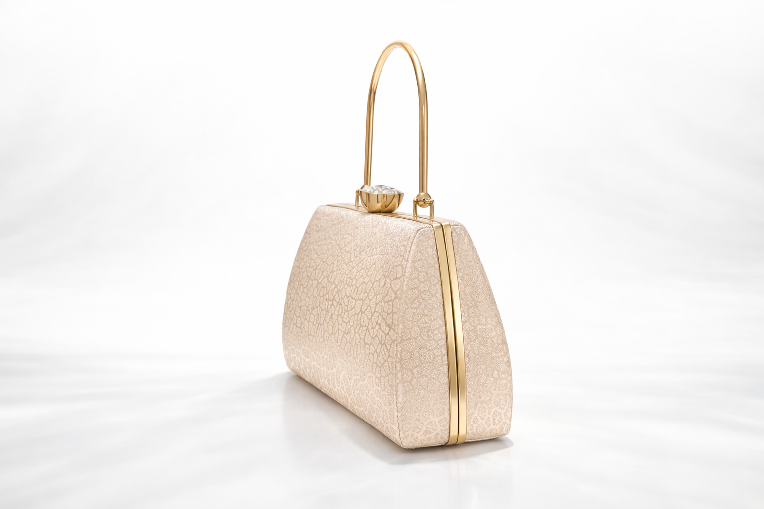 cream color clutch gold handle premium look pu leather handbag for women cream color clutch gold handle premium look pu leather handbag for women