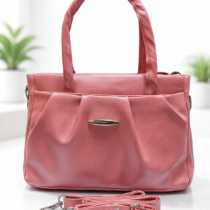 pink stylish pu / synthetic leather ladies handbag